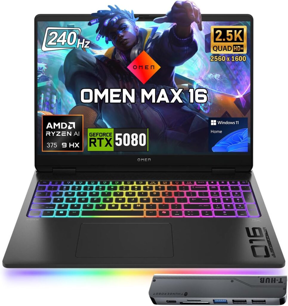 HP Omen Max 16" 240Hz Ryzen AI 9 HX 375 & 5080 Gaming Laptop
