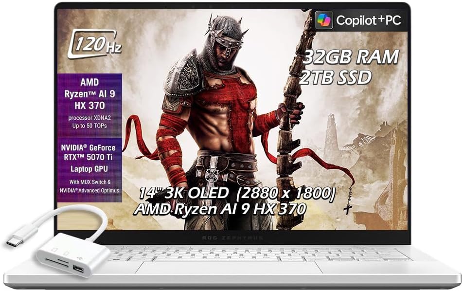 ASUS ROG Zephyrus G14 14" 3K OLED 120Hz Gaming Laptop Copilot+ PC